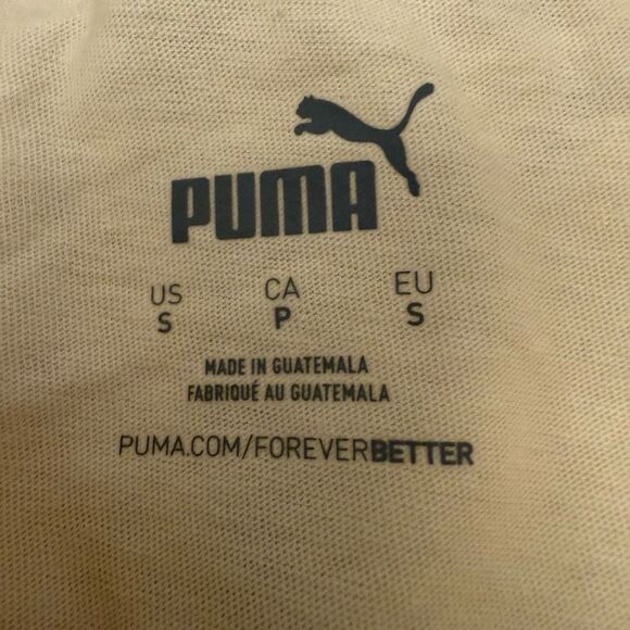 RARE PUMA Crew Neck Forever Better Cat Energy Short Sleeve Graphic Tee Lilac Sma - Picture 3 of 3